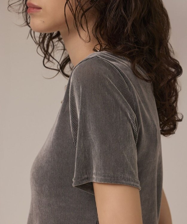 GRACE CONTINENTAL フロッキーチュールカットトップ グレー