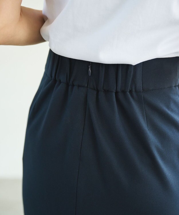 #Newans 【セレモニーにも】〈亀恭子さんコラボ〉美シルエットロングタイトスカート ネイビー