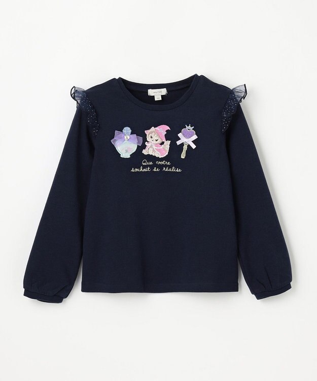 ANY KIDS マジカルキャット長袖Tシャツ ネイビー