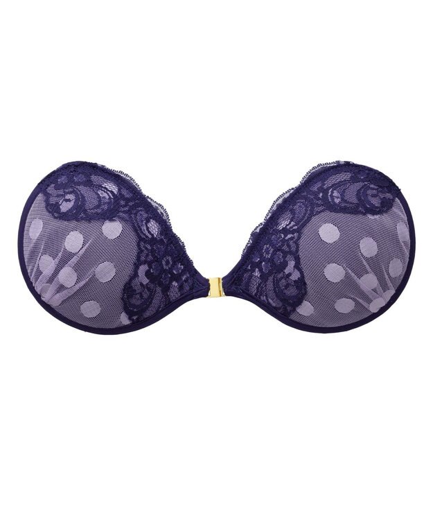 BRADELIS New York 【NuBra / ナチュラルタイプ】ヌーブラ・エアーライト ドットレース ネイビー