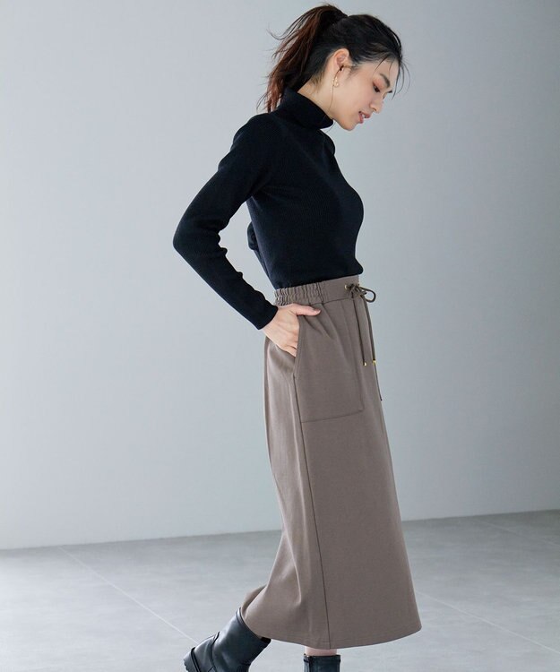 ANY ウールブレンドリブニット グリーン