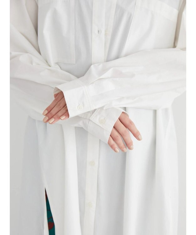 AMERICAN HOLIC ラグランＷポケットオーバーシャツチュニック Off White