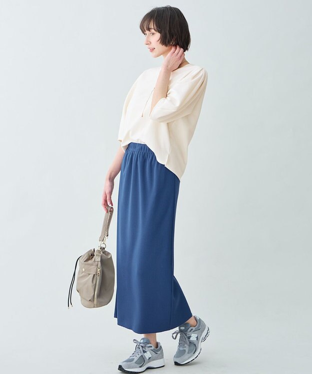 ANY L テレコナロースカート ブルー