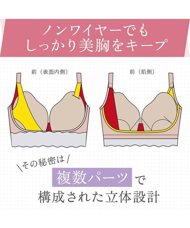 BRADELIS New York 【BRADELIS NewYork peace】綿混ストレッチハイブリッドハートカップブラ25 ブラデリス 吸汗 速乾機能 補正 ブラジャー グレージュ