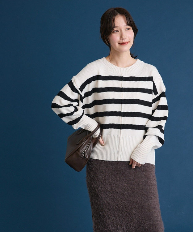 Green Parks こなれ主役ニットプルオーバー Border