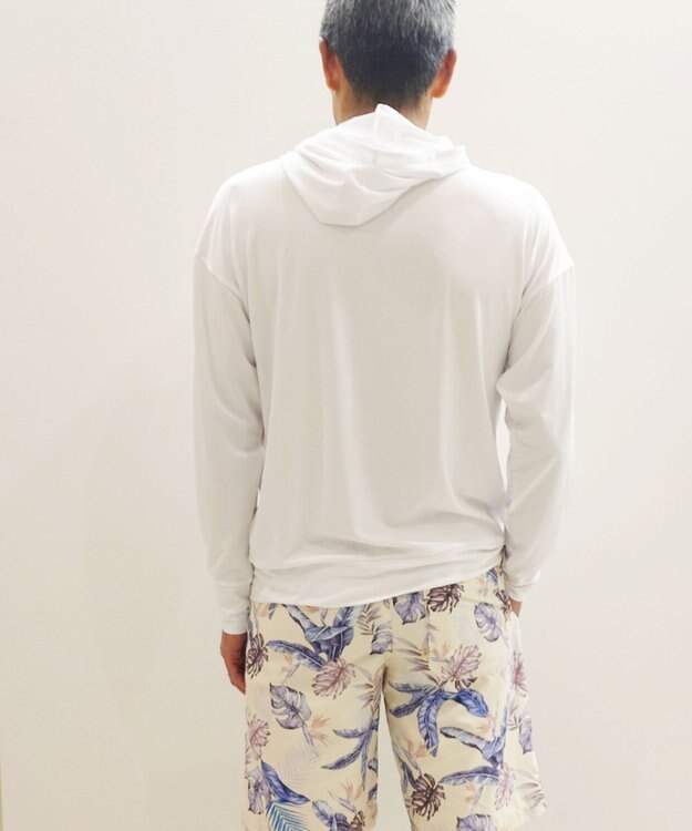 San-ai Resort（三愛水着楽園） 【UNISEX】【【UPF50＋】　ユニセックス　ラッシュパーカー　S・M・L　【San-ai Resort（サンアイリゾート）】 ホワイト