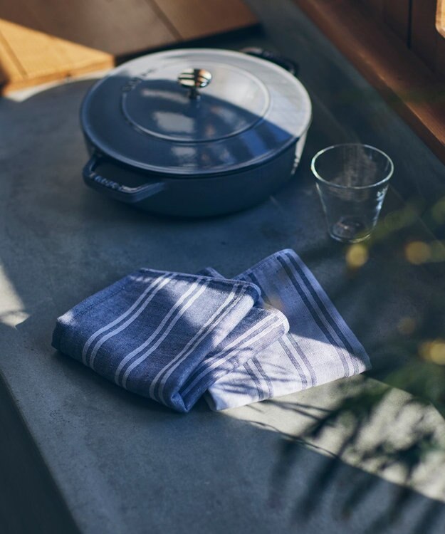 SHINTO TOWEL シマ ハンドタオル ダブル白地/色地 2枚セット シャドウ