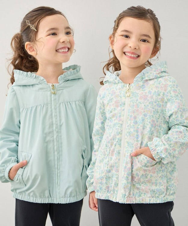 ANY KIDS 【フード取り外し/洗濯機可能】撥水加工リバーシブルゾン ミント
