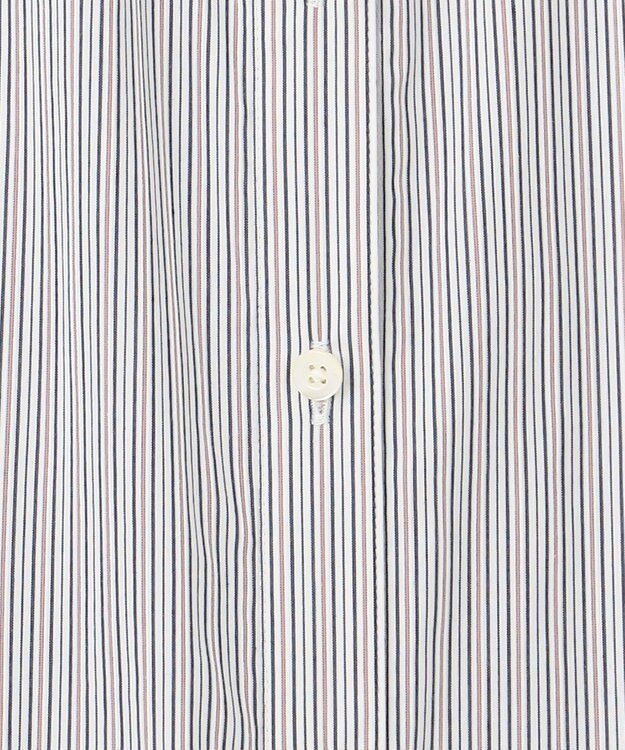 J.PRESS LADIES L 【洗える】BEZ ドビーストライプ シャツカラー ブラウス ネイビー×ピンクストライプ系