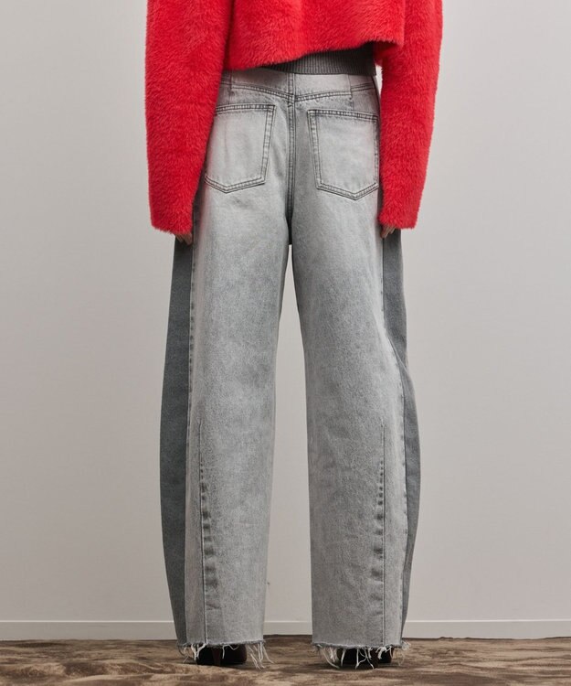 GRACE CONTINENTAL サイドラインデニムパンツ ブラック