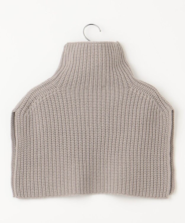 自由区 【洗える】ウールブレンドバルキー ネックウォーマー ライトグレー系