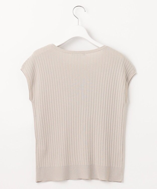 自由区 S 【アンサンブル対応・洗える】ハイツイストコットンアセテートフレンチスリーブ ニット ベージュ