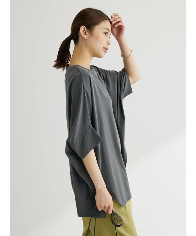 Green Parks ドルマンカット５分袖プルオーバー Gray