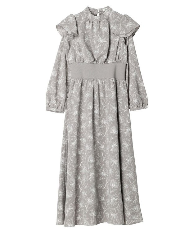 earth music&ecology リブドッキングフラワーワンピース Mocha