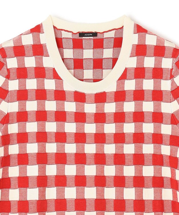 JOSEPH ヴィシー  ジャカード　ニットTEE Crimson Combo