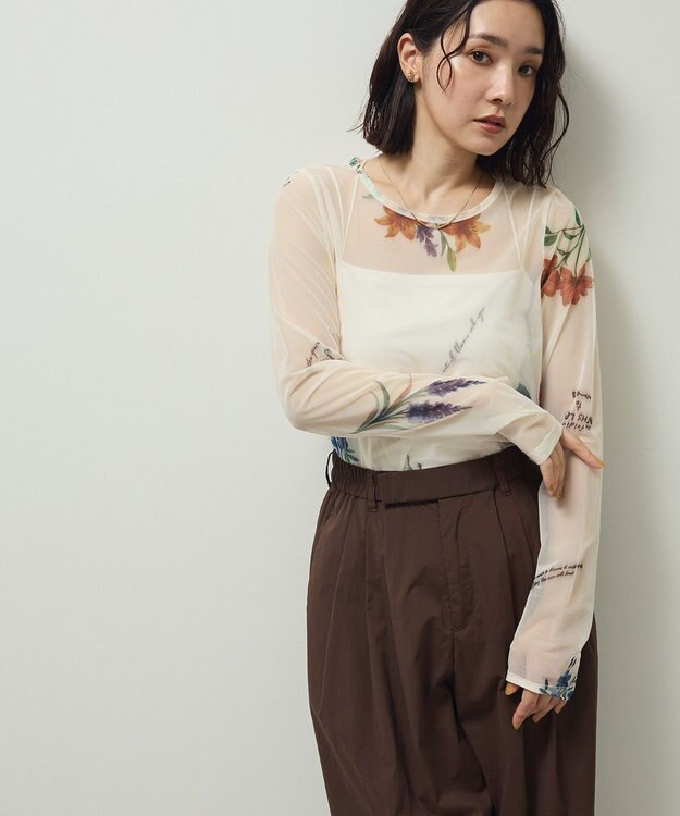 Green Parks ・ＳＵＧＡＲ　ＳＰＯＯＮ　フラワーｐｔシアーロンＴＥＥ Ivory