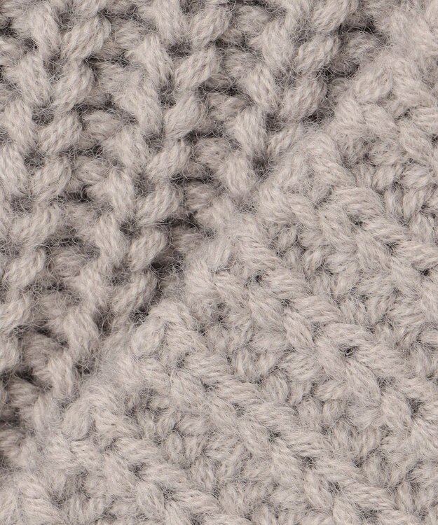 自由区 【洗える】ウールブレンドバルキー ネックウォーマー ライトグレー系