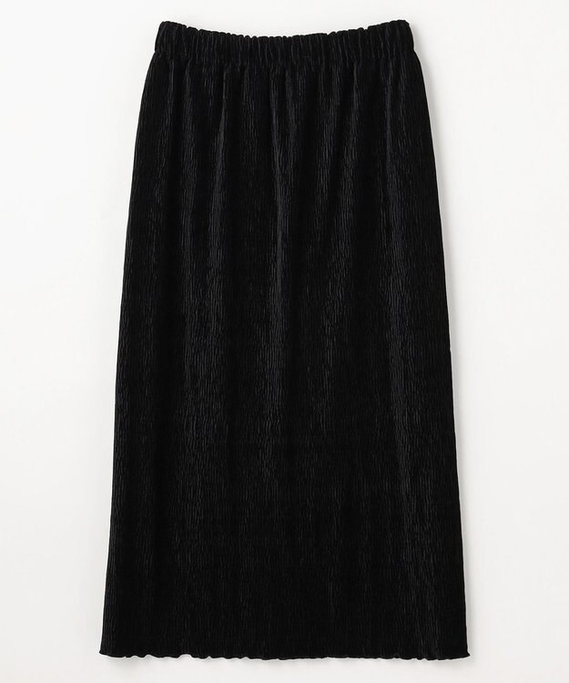 ANY L 【ウエストゴム】シュリンクベロアスカート ブラック