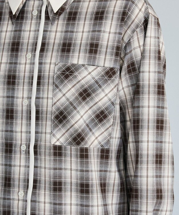 CRAFT STANDARD BOUTIQUE レイヤードライクチェックシャツ Brown