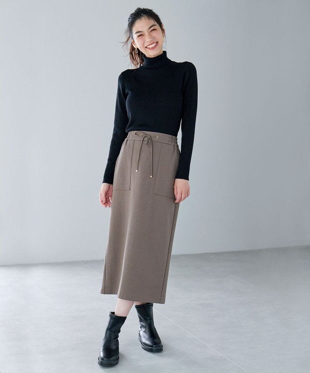 ANY ウールブレンドリブニット グリーン