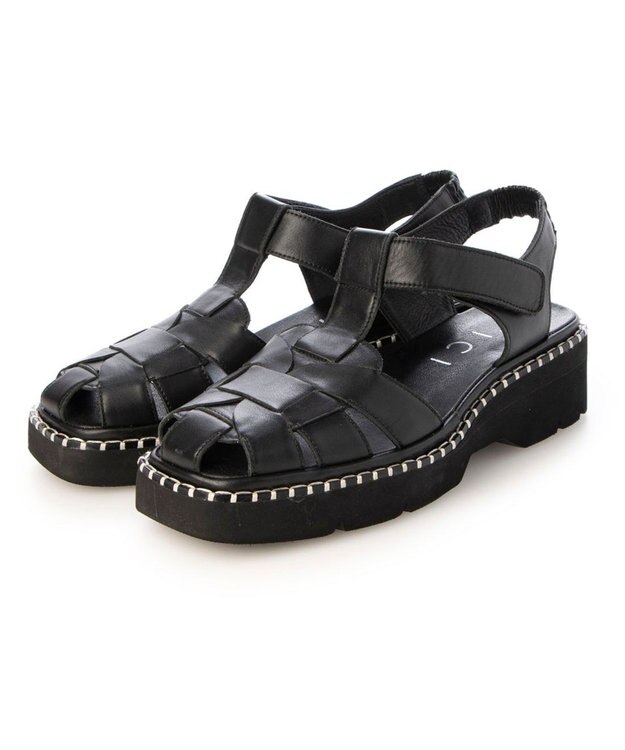 MODE ET JACOMO <D'ICI>ボリュームソールグルカサンダル ブラック