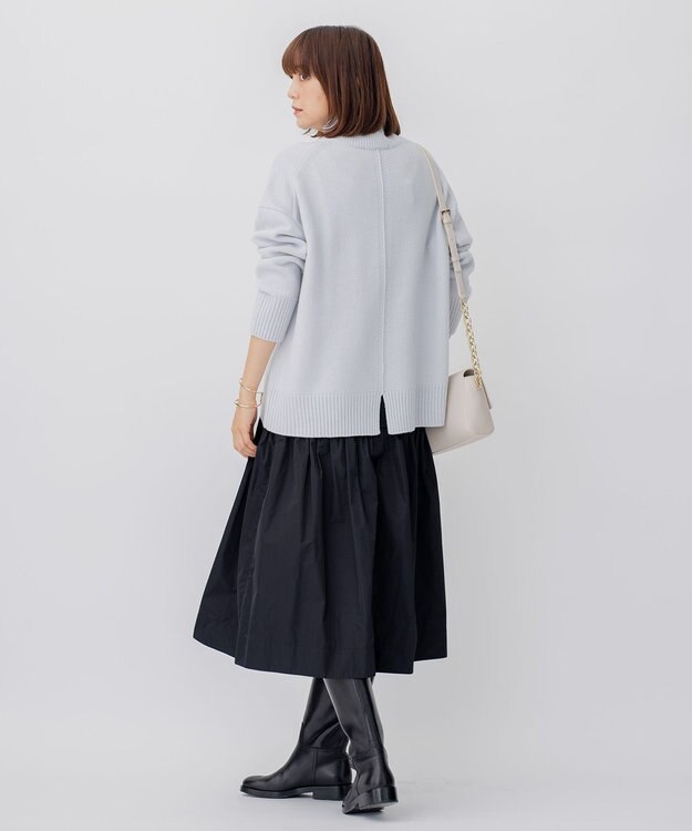 23区 S 【好評につき新色追加/CLASSY.1月号掲載】ウールカシミヤブレンド スタンドネック ニット サックスブルー系