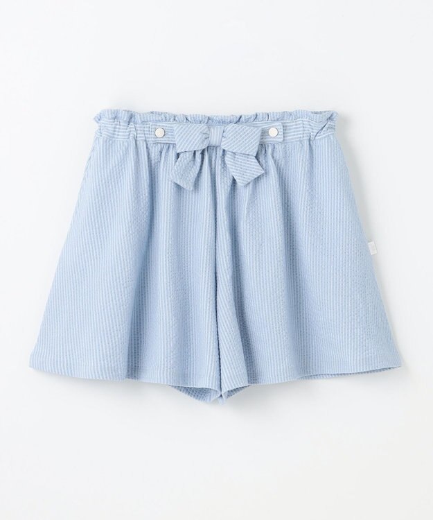 組曲 KIDS 【150-160㎝】サッカーストライプ キュロット サックスブルー