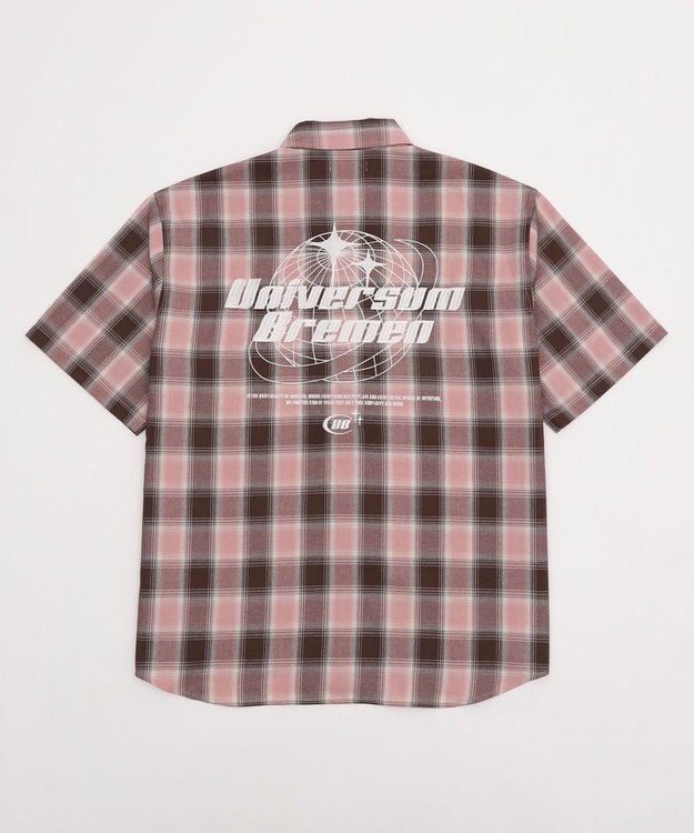 WEGO 【ユニセックス着用ITEM】グラフィックオンブレチェックシャツ（SS） ピンク