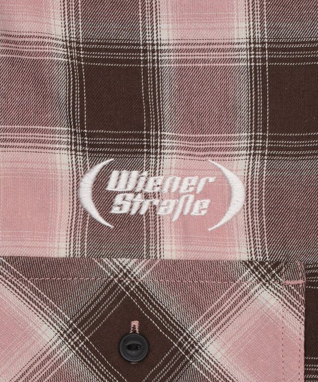 WEGO 【ユニセックス着用ITEM】グラフィックオンブレチェックシャツ（SS） ピンク