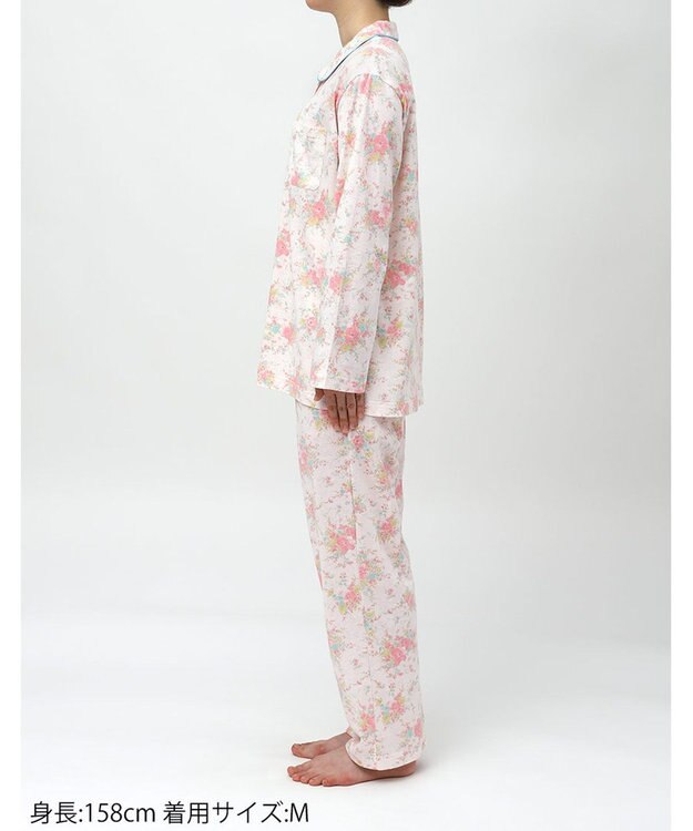 Wing パジャマ 綿100%(本体) 長袖 長ズボン レディース EP7050 ウイング／ワコール ピンク