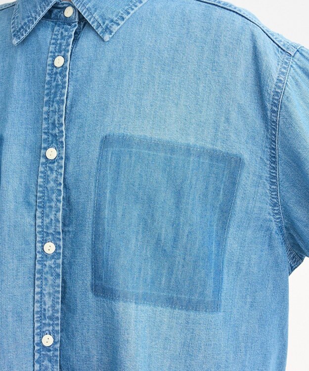 Green Parks ショート丈デニムシャツ Light Indigo