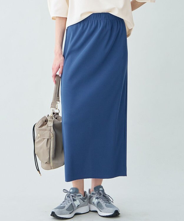 ANY L テレコナロースカート ブルー