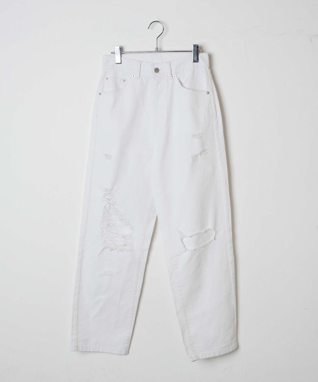 WEGO ヘビークラッシュローライズパンツ ホワイト