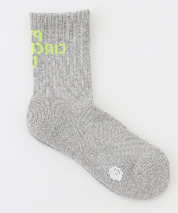 PW CIRCULUS 【WOMEN】【土踏まずをサポート】ロゴ ミドルソックス ライトグレー