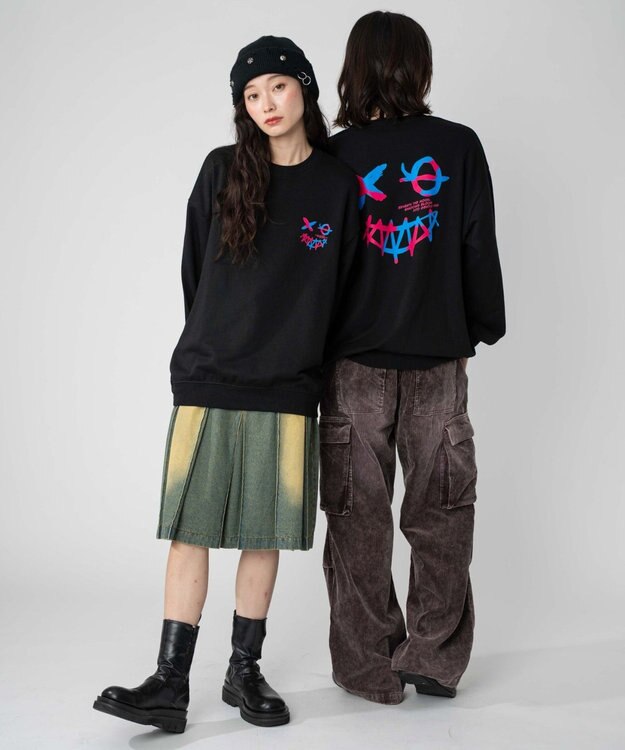 WEGO 【2025年秋冬新作/SMLXLサイズ展開/ユニセックス着用ITEM】アソートグラフィックプルオーバー 柄38