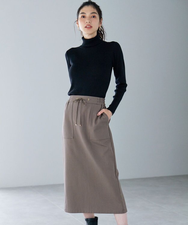 ANY ウールブレンドリブニット グリーン