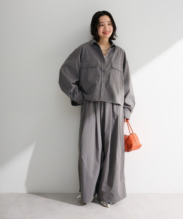 Green Parks ウエストフリルワイドコクーンパンツ Gray