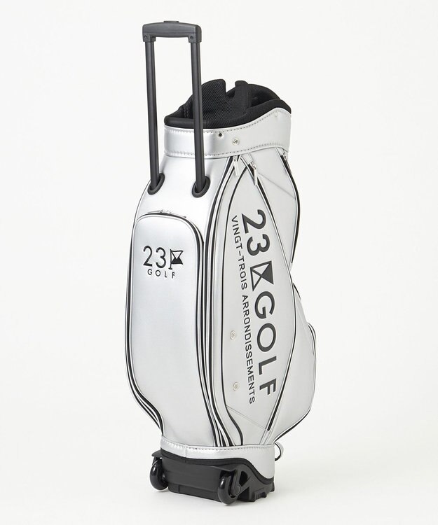 23区GOLF 【UNISEX】セルフスタンドバッグ内蔵キャディバッグ キャリー付き 練習や電車移動に◎ シルバー系