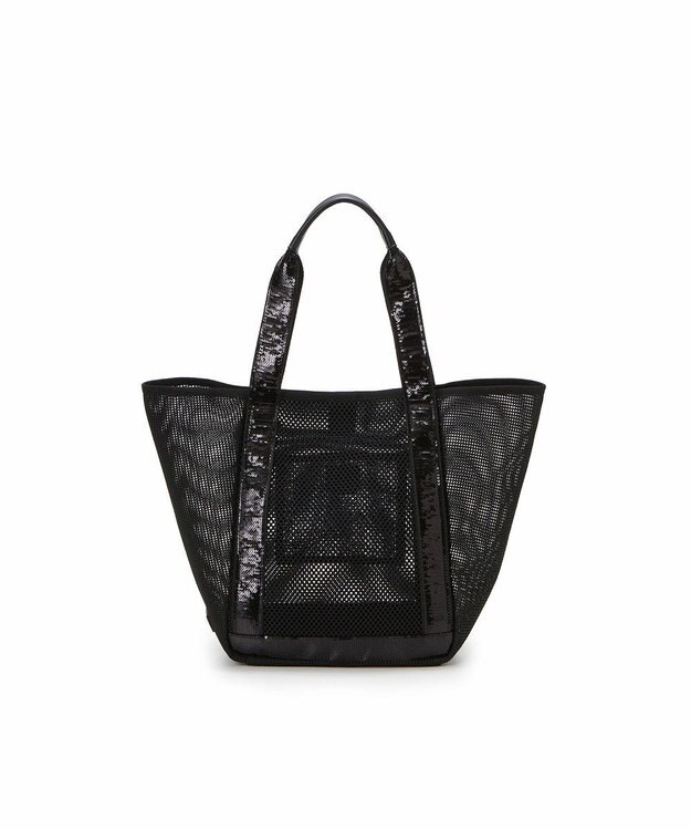 TOPKAPI 【TREASURE TOPKAPI】スパンコール ハンドル メッシュ トート バッグ ブラック