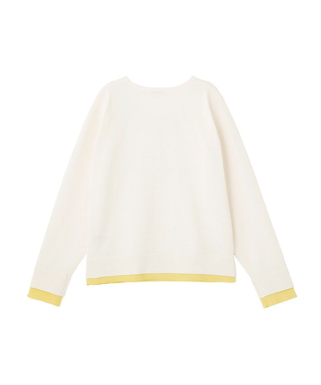 Green Parks ヘンリーネックレイヤードニットプルオーバー White