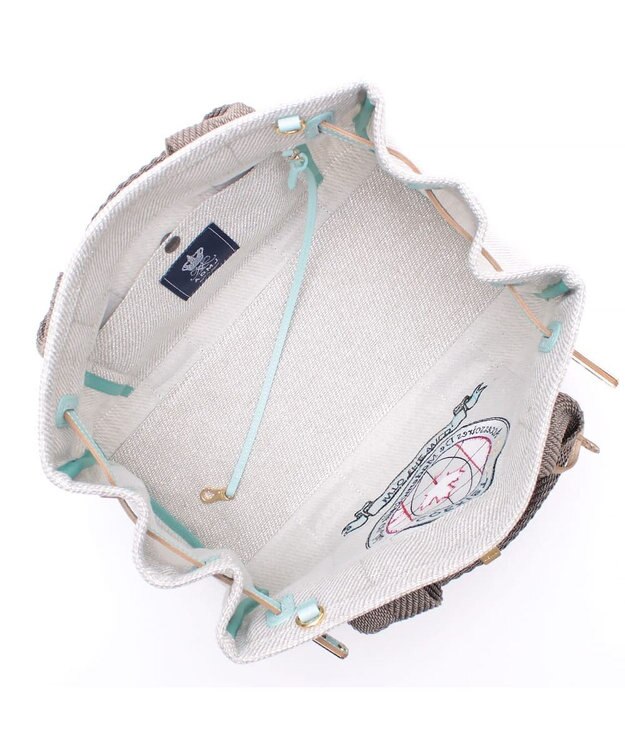 A.D.M.J. リネンラメクロス/前金具付トート32cm(Dカン＋) SILVER