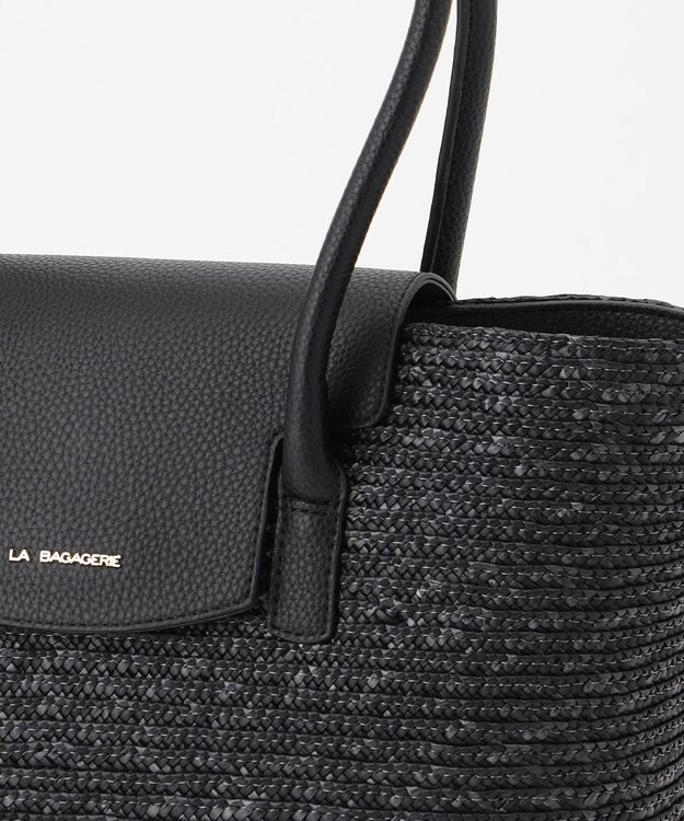 LA BAGAGERIE フラップかごトートバッグ ブラック