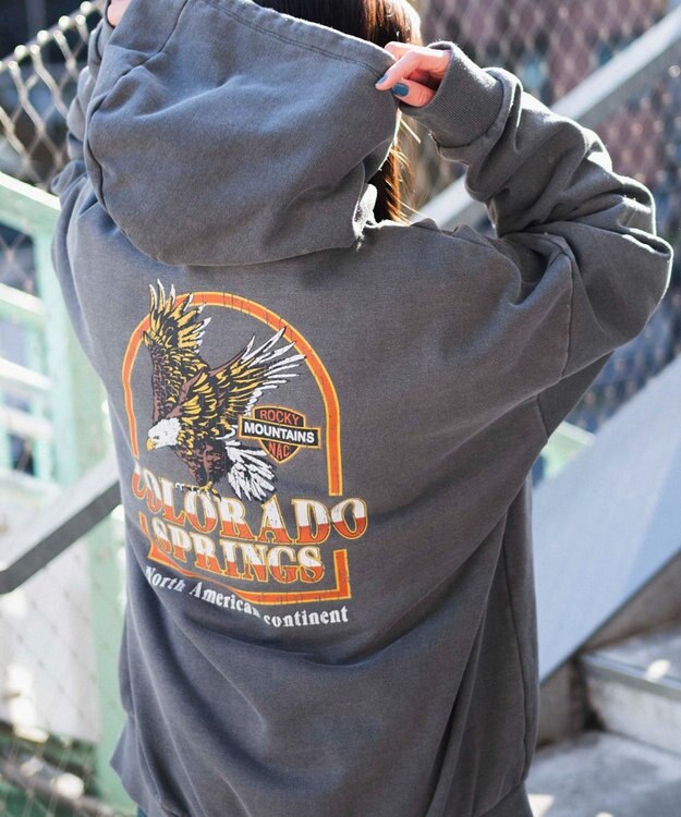 WEGO ピグメントグラフィックプルパーカー 柄1