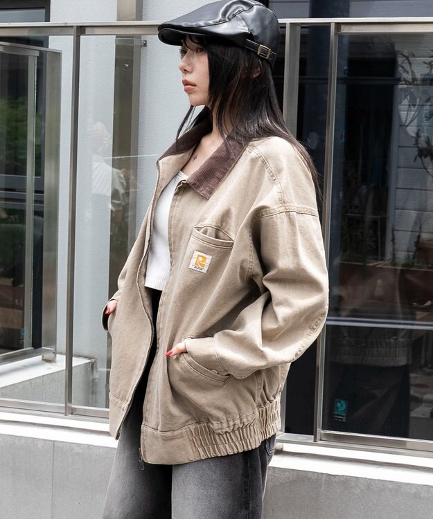 WEGO ワーカーズWジップブルゾン ベージュ