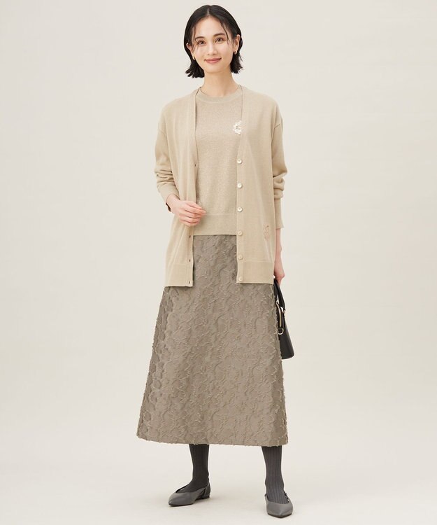 自由区 S 【カタログ掲載・洗える】エンブレムニット カーディガン ベージュ