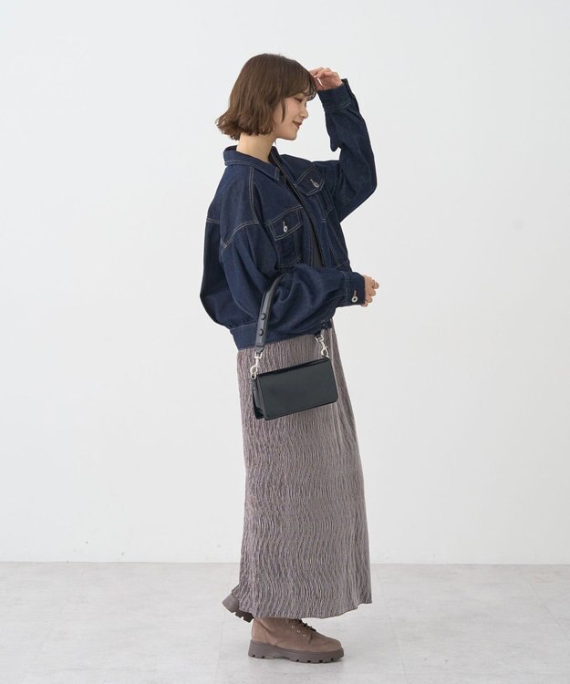 earth music&ecology シャイニーベロアスカート Gray