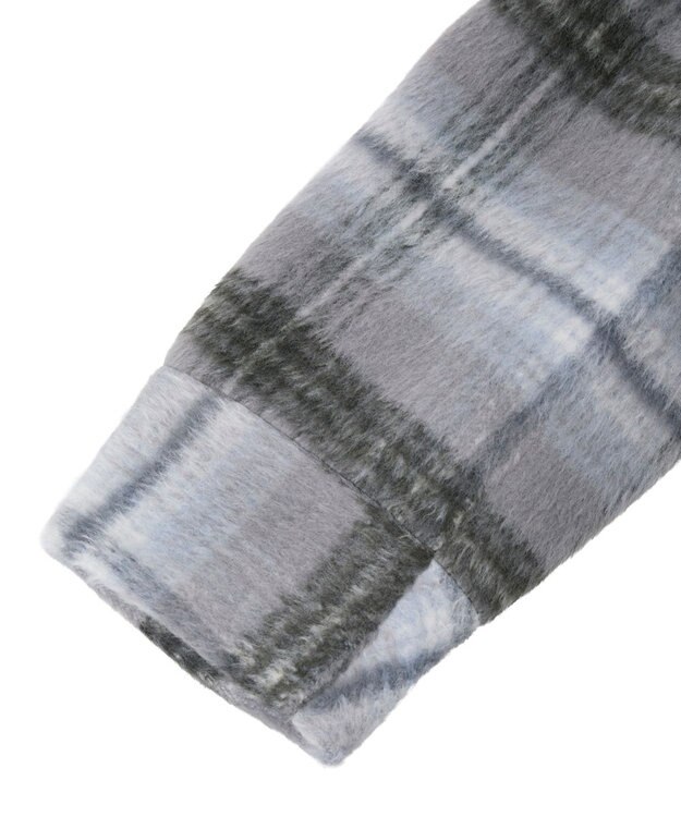 earth music&ecology チェックシャギーコート Check Gray