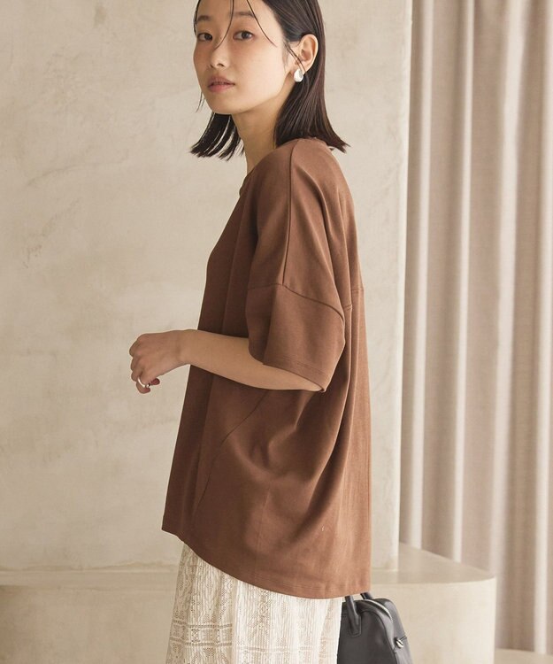 AMERICAN HOLIC 【新色追加】【接触冷感】コクーンシルエットカットソー Brown