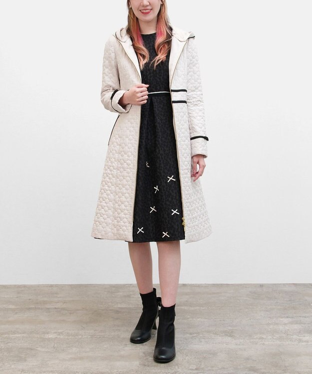 TOCCA LAURA キルティングロングコート ベージュ系