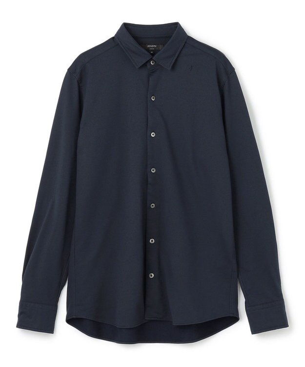 JOSEPH HOMME ツイルネルジャージー　レギュラーカラーシャツ ネイビー系